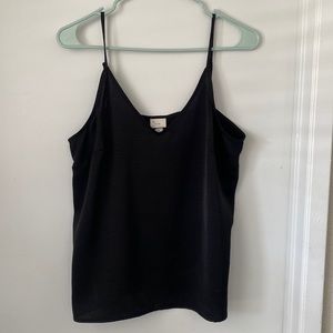 Black satin tank medium